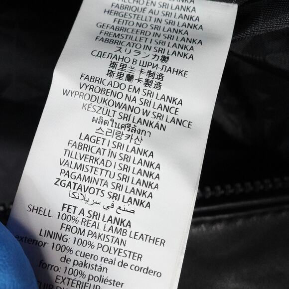 New $398 Michael Kors Men's Genuine Leather Racer Jacket Black Large 4057 - Picture 7 of 13